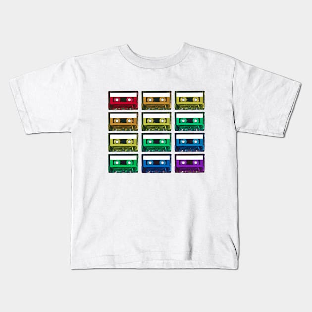 Cassette Rainbow Kids T-Shirt by wanungara